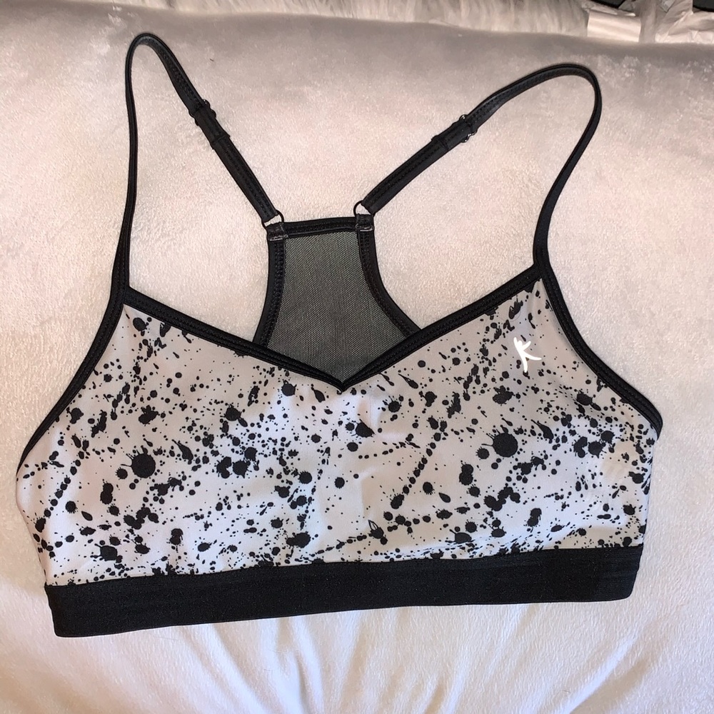 Black and white sports bra